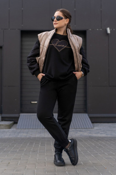 Брюки и свитшот из трикотажного футера Luna 193 чёрный - фото 4