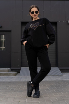 Брюки и свитшот из трикотажного футера Luna 193 чёрный - фото 1