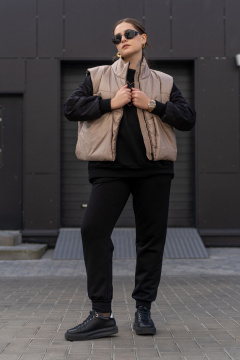 Брюки и свитшот из трикотажного футера Luna 193 чёрный - фото 3