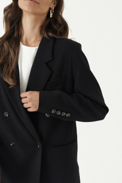 Жакет из смесовой ткани с карманами и воротником Панда 187231w черный - фото 3