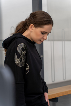 Брюки и свободный свитшот с капюшоном из трикотажа Luna 198 чёрный - фото 5