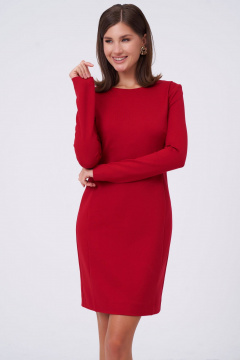 Платье приталенное с глубоко вырезом и шнуровкой KaVaRi 1100.2 красный - фото 5