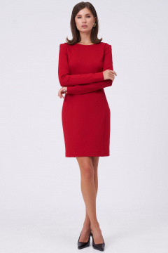 Платье приталенное с глубоко вырезом и шнуровкой KaVaRi 1100.2 красный - фото 4