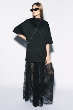 Длинная удлиненная футболка из смесовой вискозы MilMil 1138_Харт - фото 5