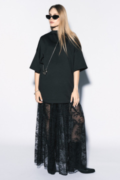 Длинная удлиненная футболка из смесовой вискозы MilMil 1138_Харт - фото 3