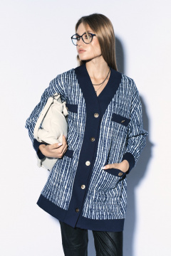 Кардиган прямого силуэта с металлическими пуговицами MilMil 1146_Оксфорд - фото 4