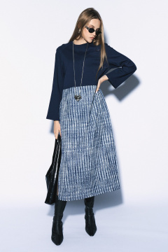 Платье миди из джинсовой ткани с покроем спущенное плечо MilMil 1149_Рига - фото 1