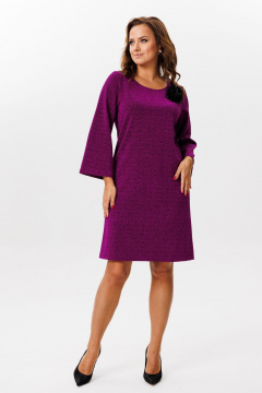 Платье с люрексом и расширенными рукавами из трикотажа Mubliz 217 фиолет - фото 1
