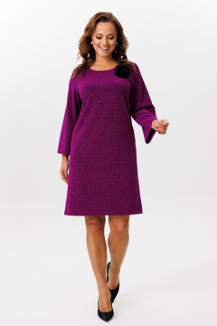 Платье с люрексом и расширенными рукавами из трикотажа Mubliz 217 фиолет - фото 4