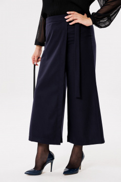 Кюлоты с запахом и широкими брючинками для деловых образов Michel chic 827/1 темно-синий - фото 2
