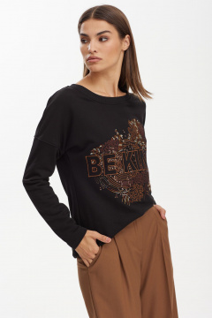 Свободный свитшот из трикотажа с дизайнерской вышивкой NiV NiV fashion 3122 - фото 5