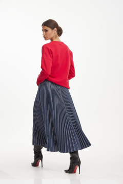 Красный свитшот свободной формы с вышивкой для повседневных образов NiV NiV fashion 3122/1 - фото 4