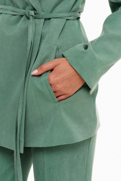 Деловой костюм 2-ка из текстиля: жакет и брюки с рельефами Prestige 4620 дымчато-зеленый - фото 5