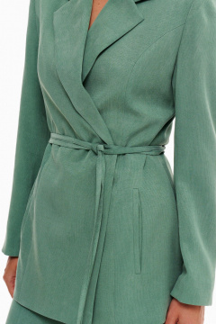Деловой костюм 2-ка из текстиля: жакет и брюки с рельефами Prestige 4620 дымчато-зеленый - фото 4
