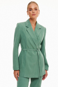 Деловой костюм 2-ка из текстиля: жакет и брюки с рельефами Prestige 4620 дымчато-зеленый - фото 2