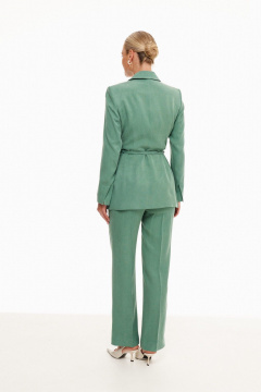 Деловой костюм 2-ка из текстиля: жакет и брюки с рельефами Prestige 4620 дымчато-зеленый - фото 3