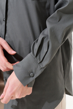 Блуза прямого кроя из хлопка с авторской вышивкой Prestige 4873 графит - фото 5