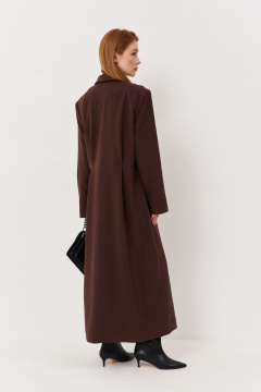 Платье оверсайз с рукавами и складками из плательной ткани FLAIM 1113.02 коричневый - фото 2
