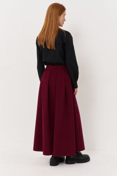 Юбка свободного силуэта из плательной ткани с складками FLAIM 1117.01 марсала - фото 2