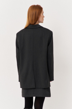 Жакет свободного кроя из костюмной ткани для демисезона FLAIM 1119 серый_графит - фото 2