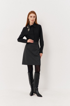 Юбка прямого силуэта из костюмной текстильной ткани FLAIM 1120 серый_графит - фото 1