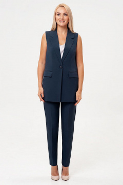 Костюм женский с жилетом и зауженными брюками из текстиля IVARI 20403/1 темный_графит - фото 2