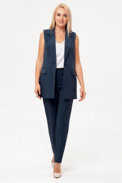 Костюм женский с жилетом и зауженными брюками из текстиля IVARI 20403/1 темный_графит - фото 1