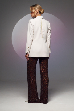 Брюки кружевные нарядные в коричневом цвете Prestige 4930 коричневый - фото 4