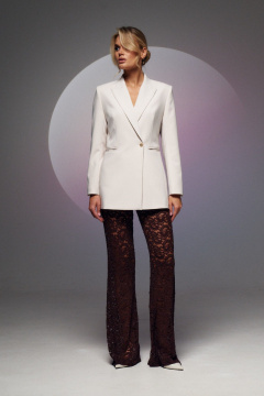 Брюки кружевные нарядные в коричневом цвете Prestige 4930 коричневый - фото 3