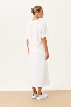 Футболка свободного кроя из трикотажа с вышивкой Prestige 5050 молоко - фото 4