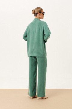 Костюм из вискозы с жакетом и брюками прямого силуэта Prestige 5063 дымчато-зеленый - фото 3