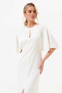 Платье на юбке с отрезным лифом и разрезом Prestige 5160 молоко - фото 2