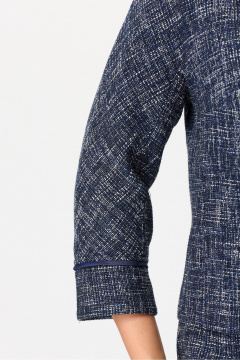 Деловой костюм с жакетом и юбкой из текстиля DaLi 3455.2 синий меланж - фото 4