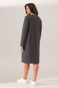 Платье прямое из трикотажа с фигурным разрезом и вставками Панда 166580w серый - фото 2