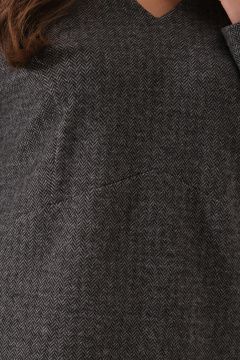 Платье прямое из трикотажа с фигурным разрезом и вставками Панда 166580w серый - фото 3