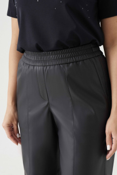 Брюки прямые из экокожи с боковым карманом Панда 196260w черный - фото 4