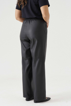 Брюки прямые из экокожи с боковым карманом Панда 196260w черный - фото 5