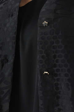 Блуза классического кроя из легкой ткани с воротником стойка Панда 196441w черный - фото 5