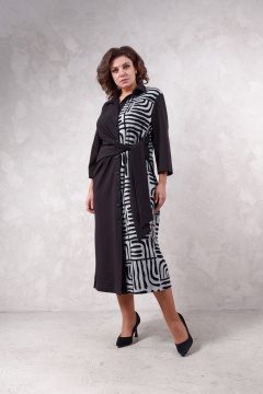 Платье миди с запахом и рукавом 7/8 из трикотажных полотен Avanti 1664 - фото 1