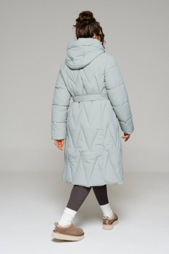 Пальто из стёганой ткани с капюшоном и карманами Beautiful&Free 6246 мята - фото 3