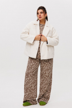 Жакет короткий в стиле casual из искусственного меха с принтами Anelli 1421 тэдди - фото 4