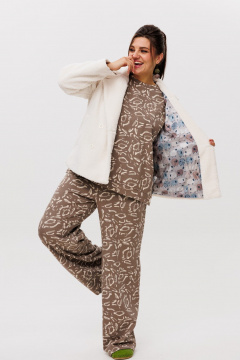 Жакет короткий в стиле casual из искусственного меха с принтами Anelli 1421 тэдди - фото 2