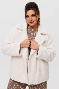 Жакет короткий в стиле casual из искусственного меха с принтами Anelli 1421 тэдди - фото 1