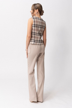 Брюки с жилетом из текстиля и бахромой на вороте Golden Valley 6605 бежевый - фото 2