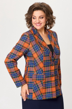 Жакет из текстиля с углубленным кроем и рельефами БелЭльСтиль 412-3_03_22 терракот - фото 3