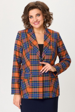 Жакет из текстиля с углубленным кроем и рельефами БелЭльСтиль 412-3_03_22 терракот - фото 2