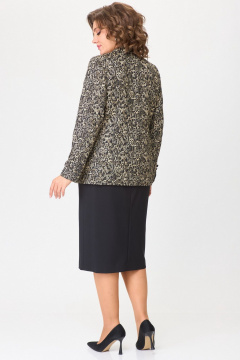 Жакет деловой удлиненный из текстильной ткани БелЭльСтиль 866-2_99_22 золото_дизайн - фото 4
