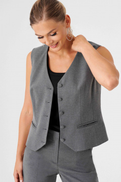Жилет классический в стиле деловой и повседневный Панда 194238w серый - фото 3