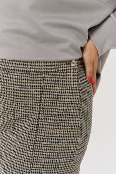 Юбка миди из жаккардового трикотажа с разрезом OVERYOU М173/1 мультиколор_серый - фото 3