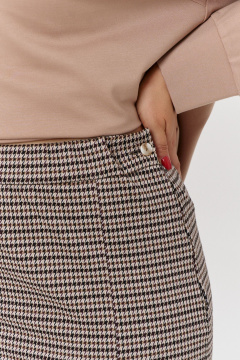 Юбка миди из трикотажа с эффектом утяжки и разрезом OVERYOU М173 мультиколор_бежевый - фото 5